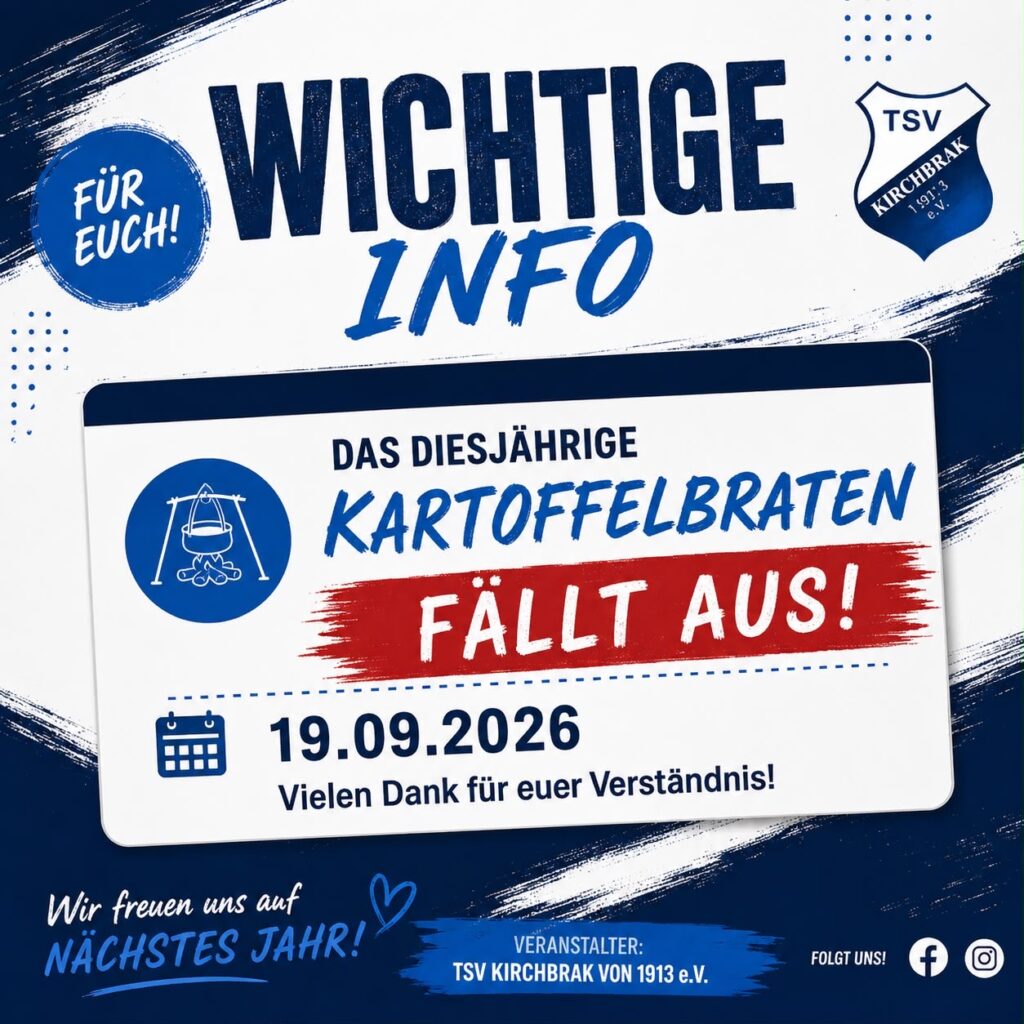 Kartoffelbraten am 19.09.2026 FÄLLT AUS